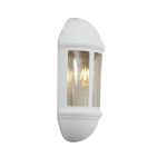 Ansell LED Luz de pared Latina Mitad Linterna Blanco - Apta para E27 hasta 42W | IP65 - Sensor de luz