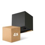 Multipack 4x D'Lite Luz De Pared Elingen Aluminium Negro Up & Down 2.9W 170lm - 830 Luz Cálida | IP65 - A Pilas - Sensor De Luz